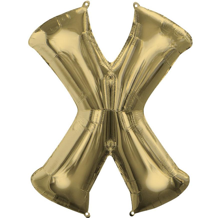 34in White Gold Letter Balloon (X)